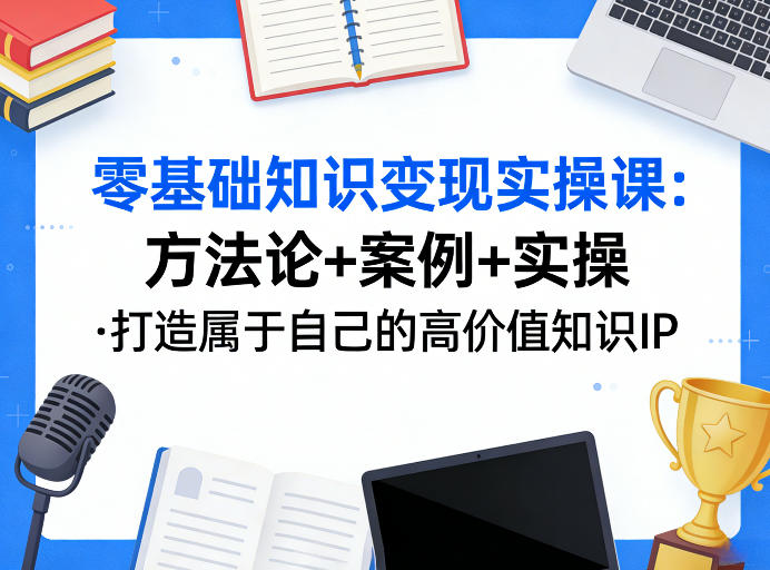 零基础知识变现实操课,方法论+案例+实操,打造属于自己的高价值知识IP-赛德副业库