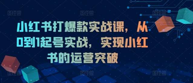 小红书打爆款实战课，从0到1起号实战，实现小红书的运营突破-赛德副业库