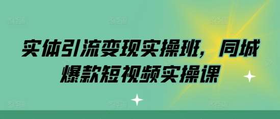 实体引流变现实操班，同城爆款短视频实操课-赛德副业库