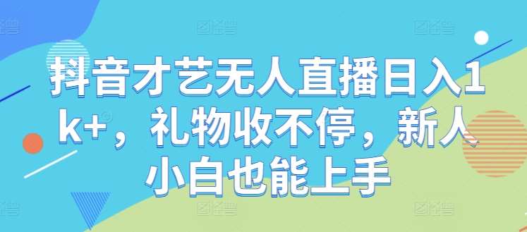 抖音才艺无人直播日入1k+，礼物收不停，新人小白也能上手【揭秘】-赛德副业库