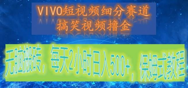 VIVO短视频细分赛道，搞笑视频撸金，无脑搬砖，每天2小时日入500+，保姆式教程-赛德副业库