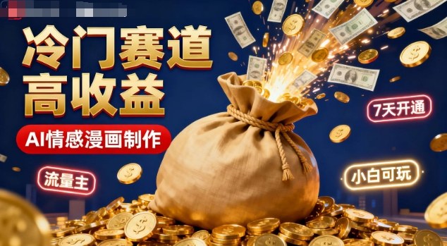 公众号冷门赛道，用AI做情感漫画，7天开通流量主，操作简单，小白可玩-赛德副业库