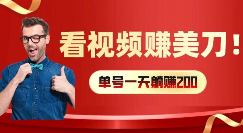 看视频赚美刀：每小时40+，多号矩阵可放大收益【揭秘】-赛德副业库