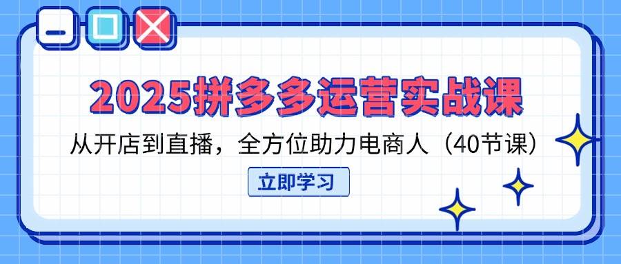 （14259期）2025拼多多运营实战课，从开店到直播，全方位助力电商人（40节课）-赛德副业库