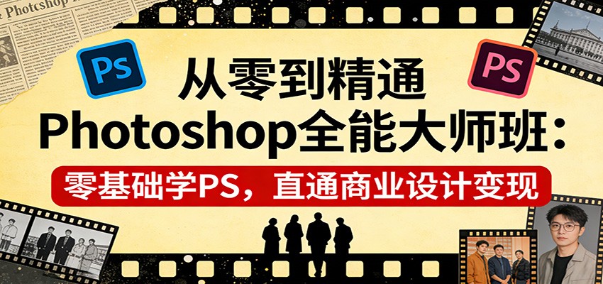 从零到精通Photoshop全能大师班:零基础学PS,直通商业设计变现-赛德副业库