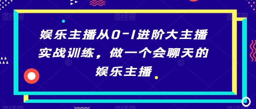 娱乐主播从0-1进阶大主播实战训练，做一个会聊天的娱乐主播-赛德副业库