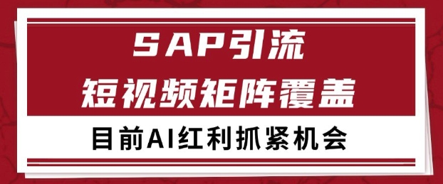 小红书某音sap赛道引流获客 自热矩阵日引200+【揭秘】-赛德副业库