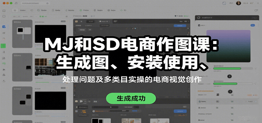 MJ和SD电商作图课:生成图、安装使用、处理问题及多类目实操的电商视觉创作-赛德副业库