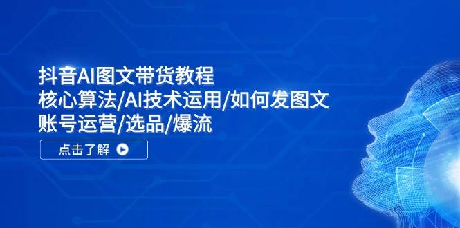 抖音AI图文带货教程：核心算法/AI技术运用/如何发图文/账号运营/选品/爆流-赛德副业库