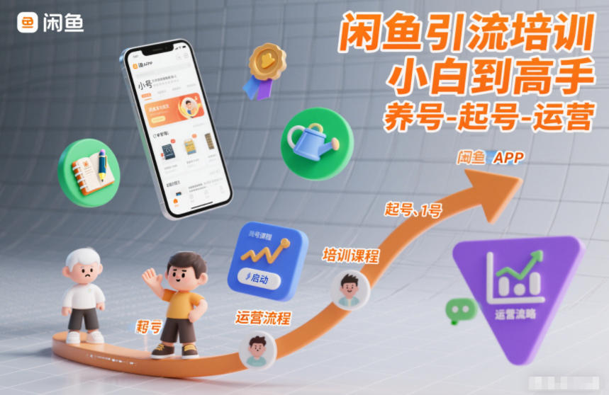 闲鱼引流培训，小白到高手，养号-起号-运营-赛德副业库
