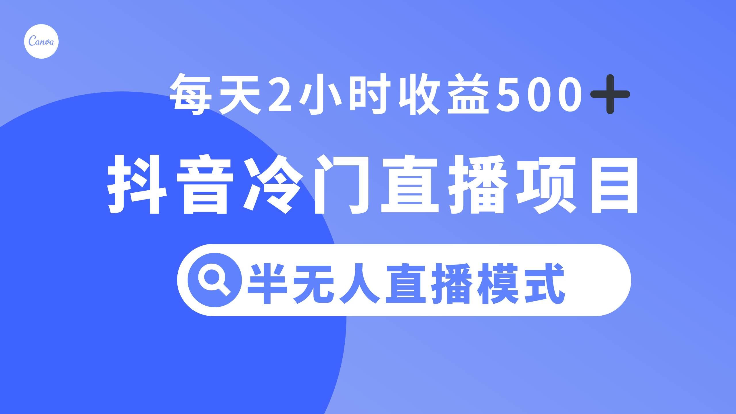 （8053期）抖音冷门直播项目，半无人模式，每天2小时收益500+-赛德副业库
