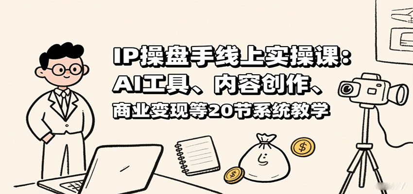 IP操盘手线上实操课：AI工具、内容创作、商业变现等20节系统教学-赛德副业库