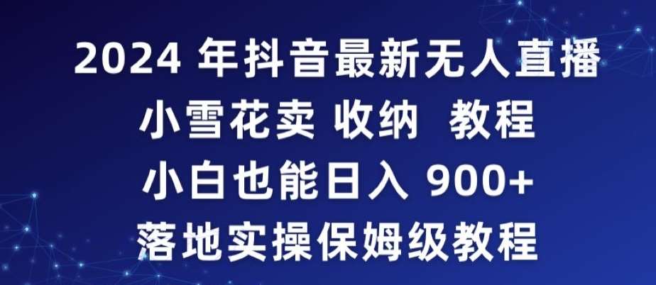 2024年抖音最新无人直播小雪花卖收纳教程,小白也能日入900+落地实操保姆级教程【揭秘】-赛德副业库