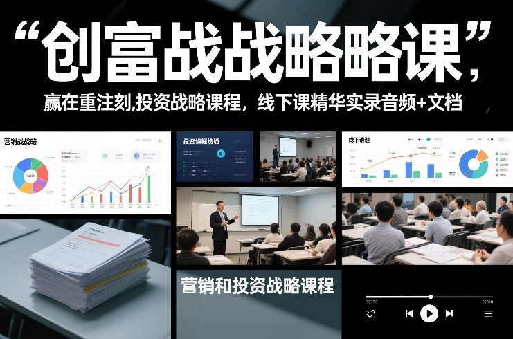 创富战略课,赢在重注时刻,营销和投资战略课程,线下课精华实录音频+文档-赛德副业库
