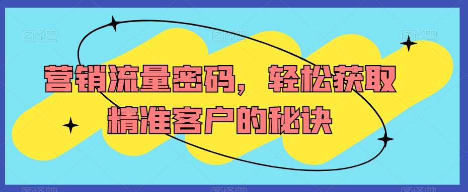 营销流量密码，轻松获取精准客户的秘诀-赛德副业库