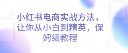 小红书电商实战方法，让你从小白到精英，保姆级教程-赛德副业库