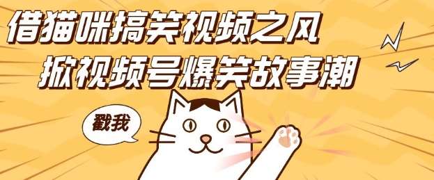借猫咪搞笑视频之风,掀视频号爆笑故事潮,轻松日入四位数,无门槛快速入门!-赛德副业库
