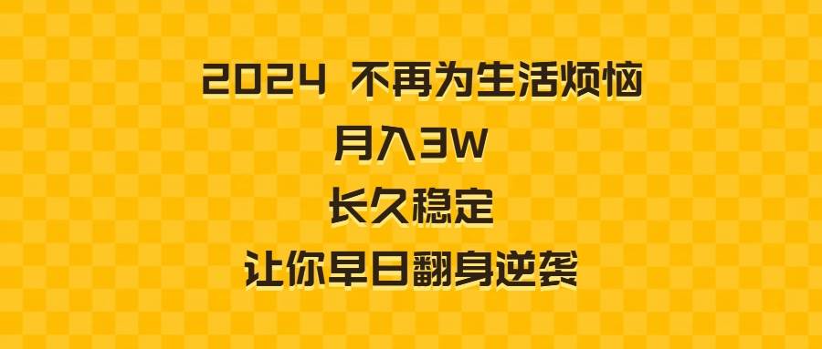 （8757期）2024不再为生活烦恼 月入3W 长久稳定 让你早日翻身逆袭-赛德副业库