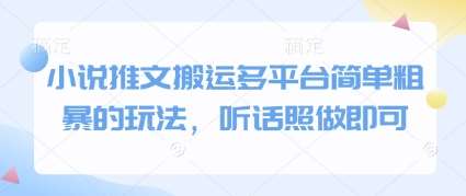 小说推文搬运多平台简单粗暴的玩法，听话照做即可-赛德副业库