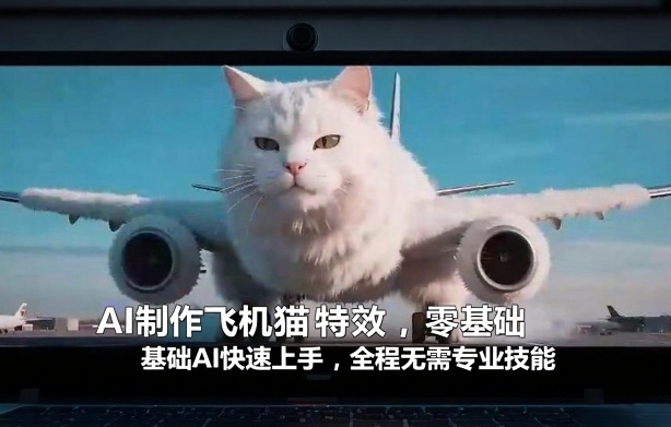 AI制作飞机猫特效，零基础AI快速上手，全程无需专业技能-赛德副业库