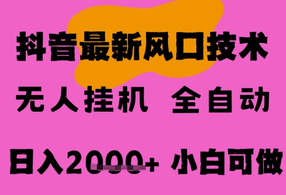 最新抖音无人直播挂G掘金，纯暴力项目，小白可玩，长期稳定，全自动运行日入2k+，可批量操作【揭秘】-赛德副业库