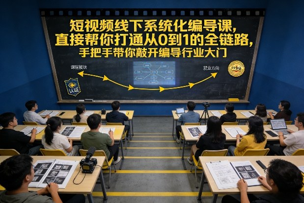 短视频线下系统化编导课，直接帮你打通从0到1的全链路，手把手带你敲开编导行业大门-赛德副业库
