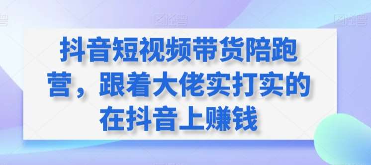 抖音短视频带货陪跑营，跟着大佬实打实的在抖音上赚钱-赛德副业库