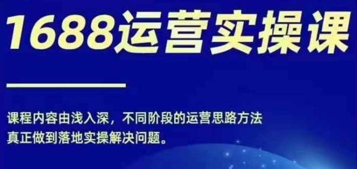 1688实操运营课，零基础学会1688实操运营，电商年入百万不是梦-赛德副业库