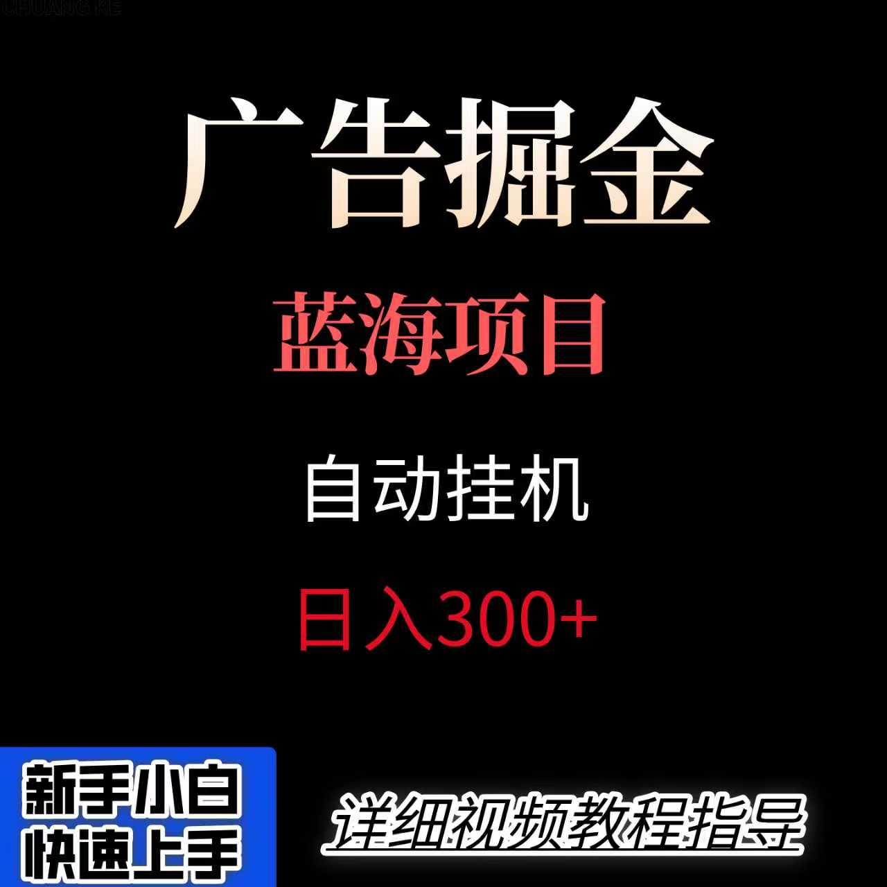 广告自动挂机掘金项目,小白轻松入手,迈出实现副业收入大于主业收入的一步-赛德副业库