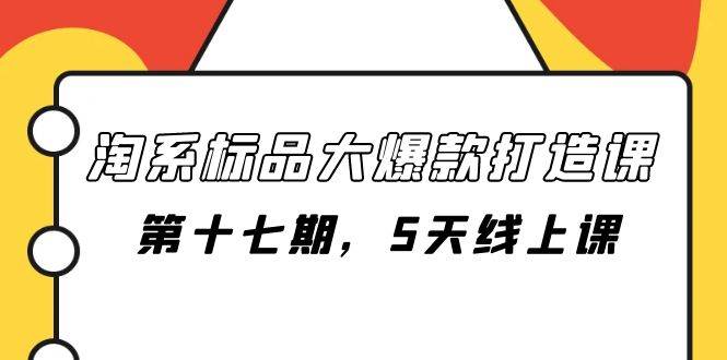 (7697期)淘系标品大爆款打造课-第十七期,5天线上课-赛德副业库