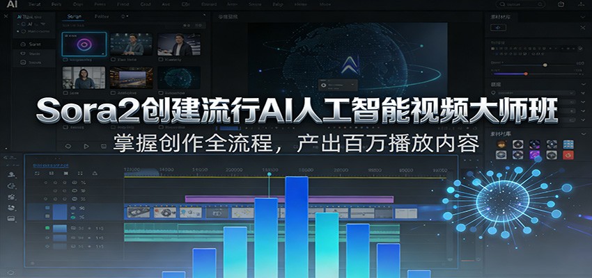 Sora2创建流行AI人工智能视频大师班,掌握创作全流程,产出百万播放内容-赛德副业库