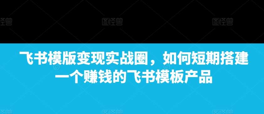 飞书模版变现实战圈,如何短期搭建一个赚钱的飞书模板产品-赛德副业库