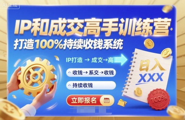 带你成为IP和成交高手的训练营，打造100%持续收钱系统-赛德副业库
