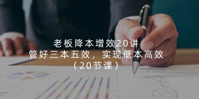 老板降本增效20讲，管好三本五效，实现低本高效（20节课）-赛德副业库