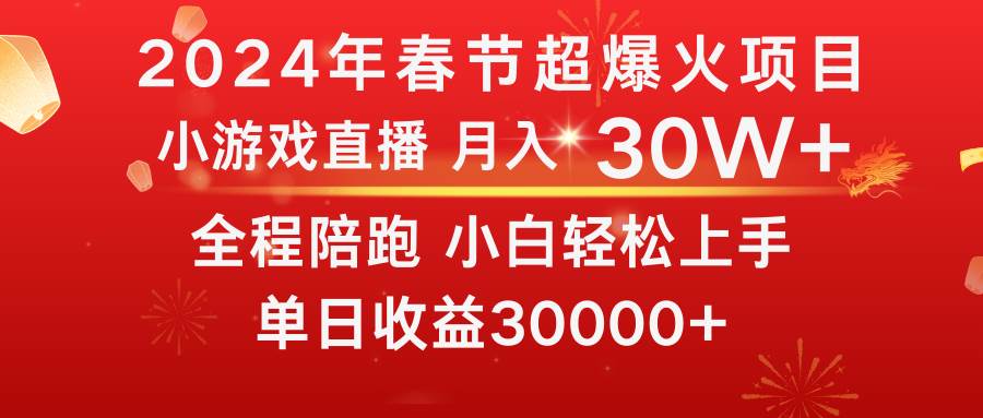（8873期）龙年2024过年期间，最爆火的项目 抓住机会 普通小白如何逆袭一个月收益30W+-赛德副业库