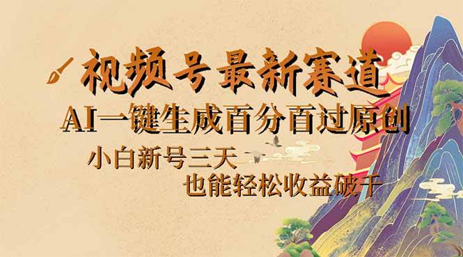 （14363期）视频号最新爆火赛道，AI一键生成百分百过原创，小白新号三天，也能轻松…-赛德副业库
