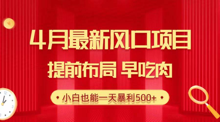 (10137期)28.4月最新风口项目,提前布局早吃肉,小白也能一天暴利500+-赛德副业库