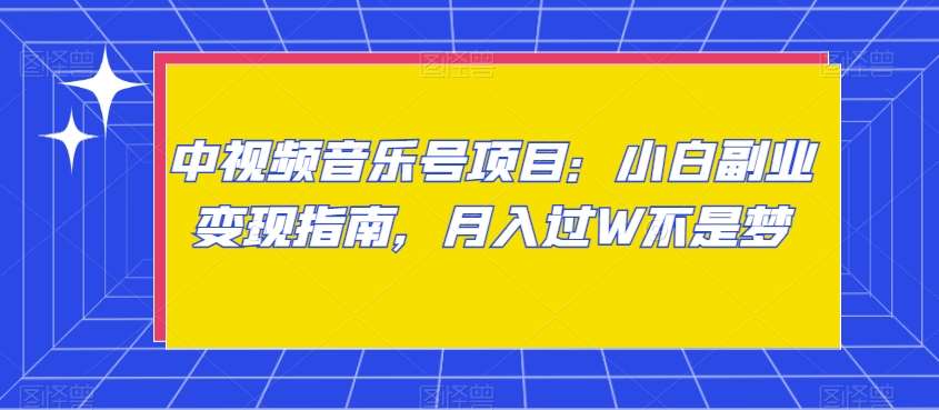 中视频音乐号项目：小白副业变现指南，月入过W不是梦【揭秘】-赛德副业库