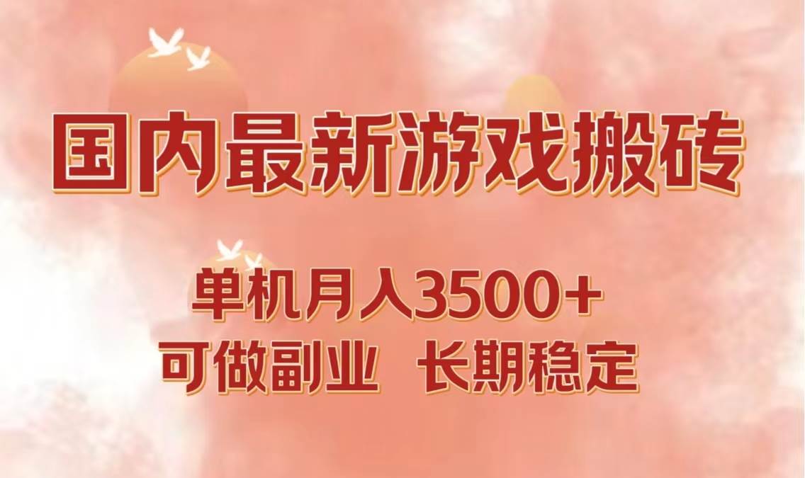 （12775期）国内最新游戏打金搬砖，单机月入3500+可做副业 长期稳定-赛德副业库