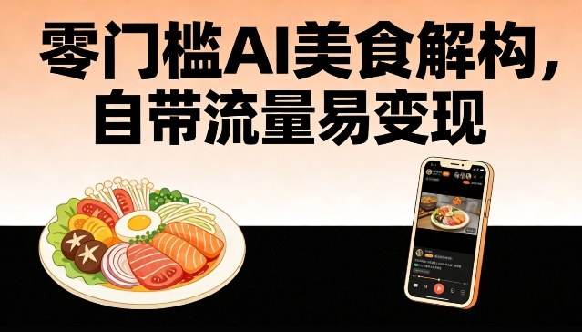 零门槛AI美食解构,自带流量易变现-赛德副业库