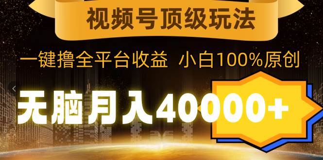 （9281期）视频号顶级玩法，无脑月入40000+，一键撸全平台收益，纯小白也能100%原创-赛德副业库