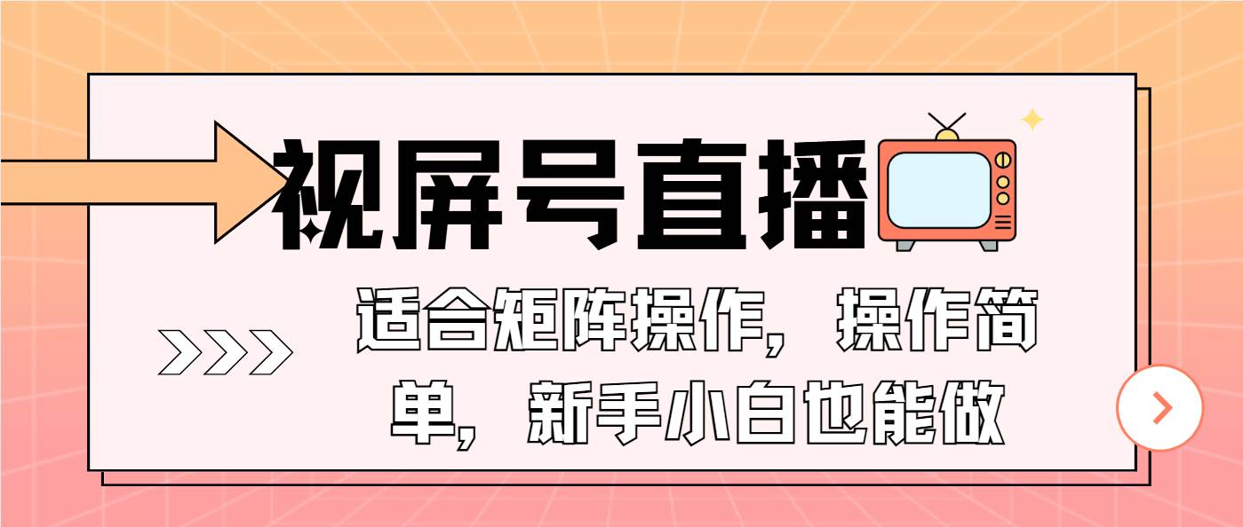 （13887期）视屏号直播，适合矩阵操作，操作简单， 一部手机就能做，小白也能做，…-赛德副业库