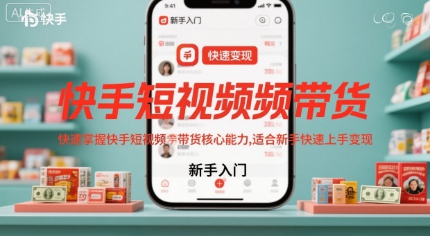 快手短视频带货，快速掌握快手短视频带货核心能力，适合新手快速上手变现-赛德副业库