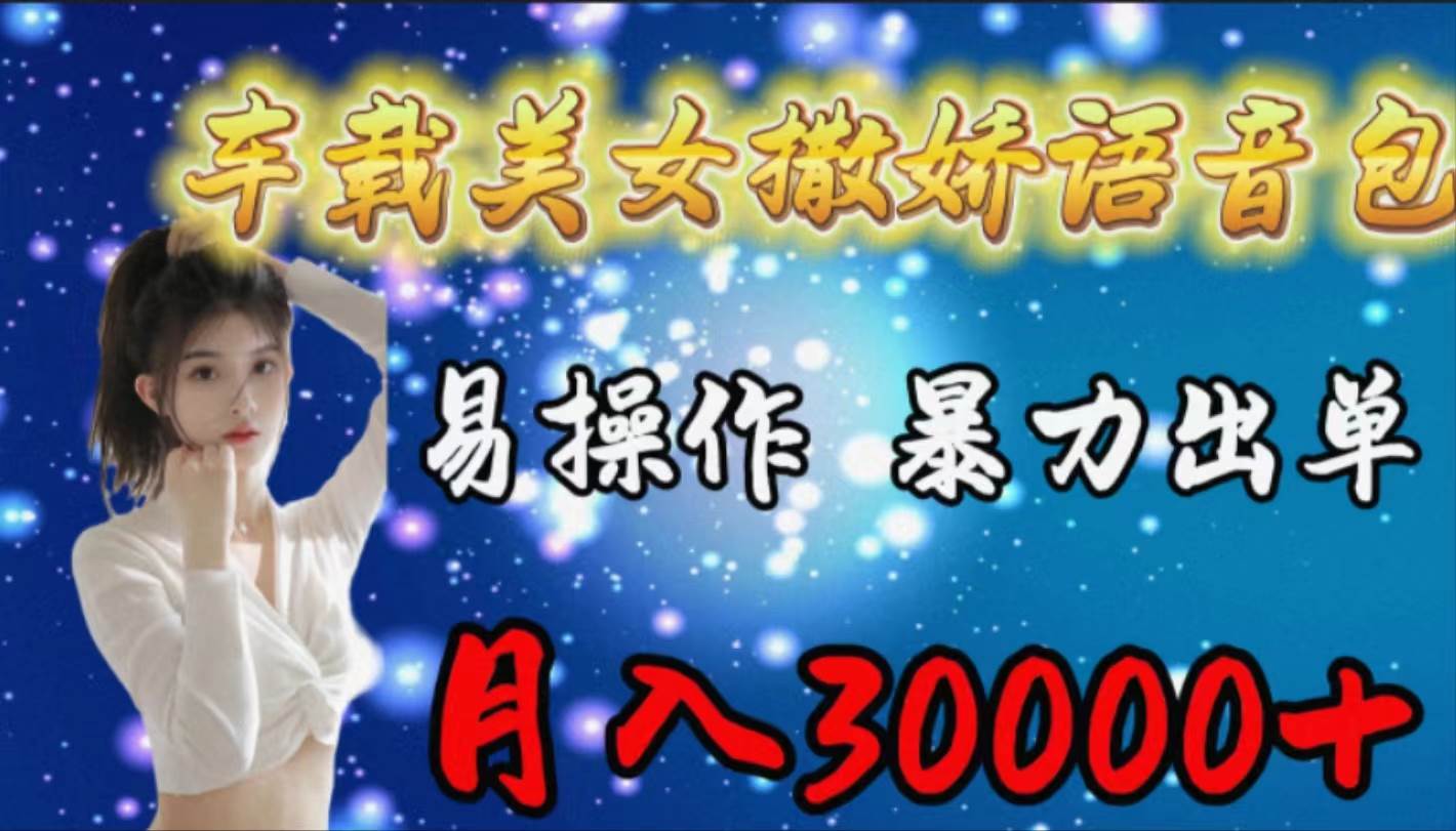 （9710期）车载女生撒娇语音包，易操作，暴力出单，月入30000+-赛德副业库