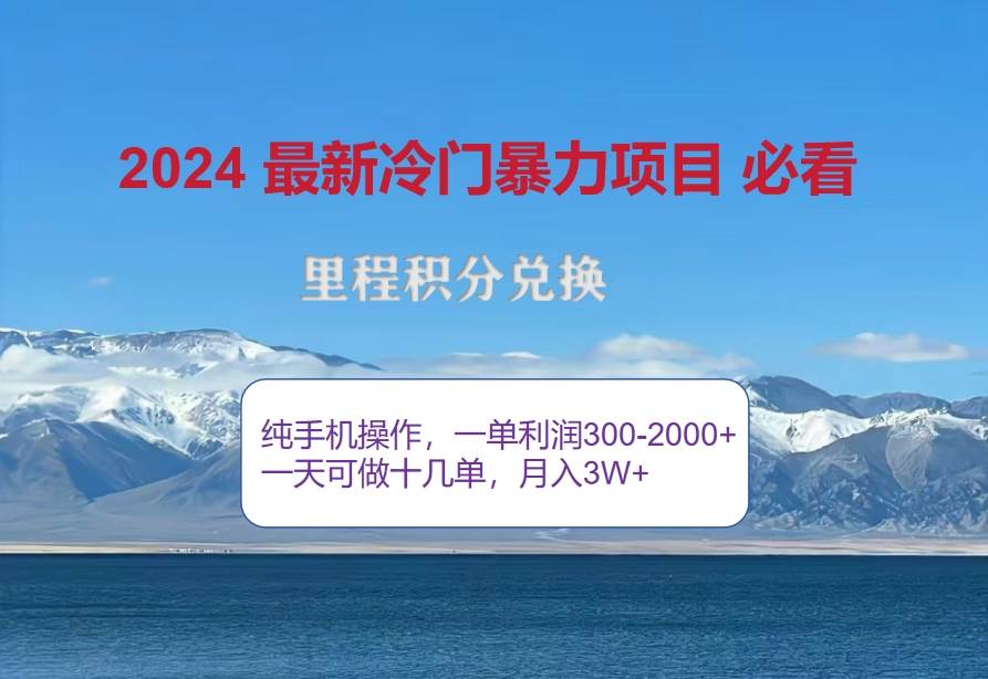 (12856期)2024惊爆冷门暴利!出行高峰来袭,里程积分,高爆发期,一单300+—2000...-赛德副业库