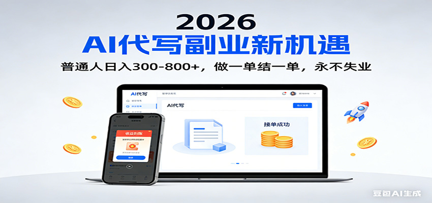 2026 副业首选!AI 代写日入 300-800,普通人0门槛,做一单结一单!-赛德副业库