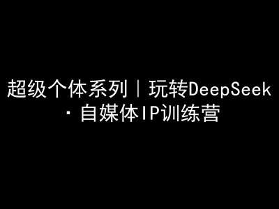 超级个体系列，玩转DeepSeek·自媒体IP训练营，deepseek教程-赛德副业库
