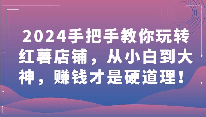 2024手把手教你玩转红薯店铺，从小白到大神，赚钱才是硬道理！-赛德副业库