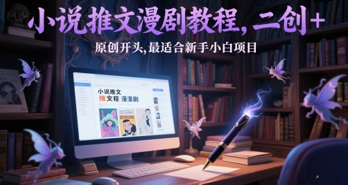 小说推文漫剧教程,二创+原创开头,最适合新手小白项目-赛德副业库