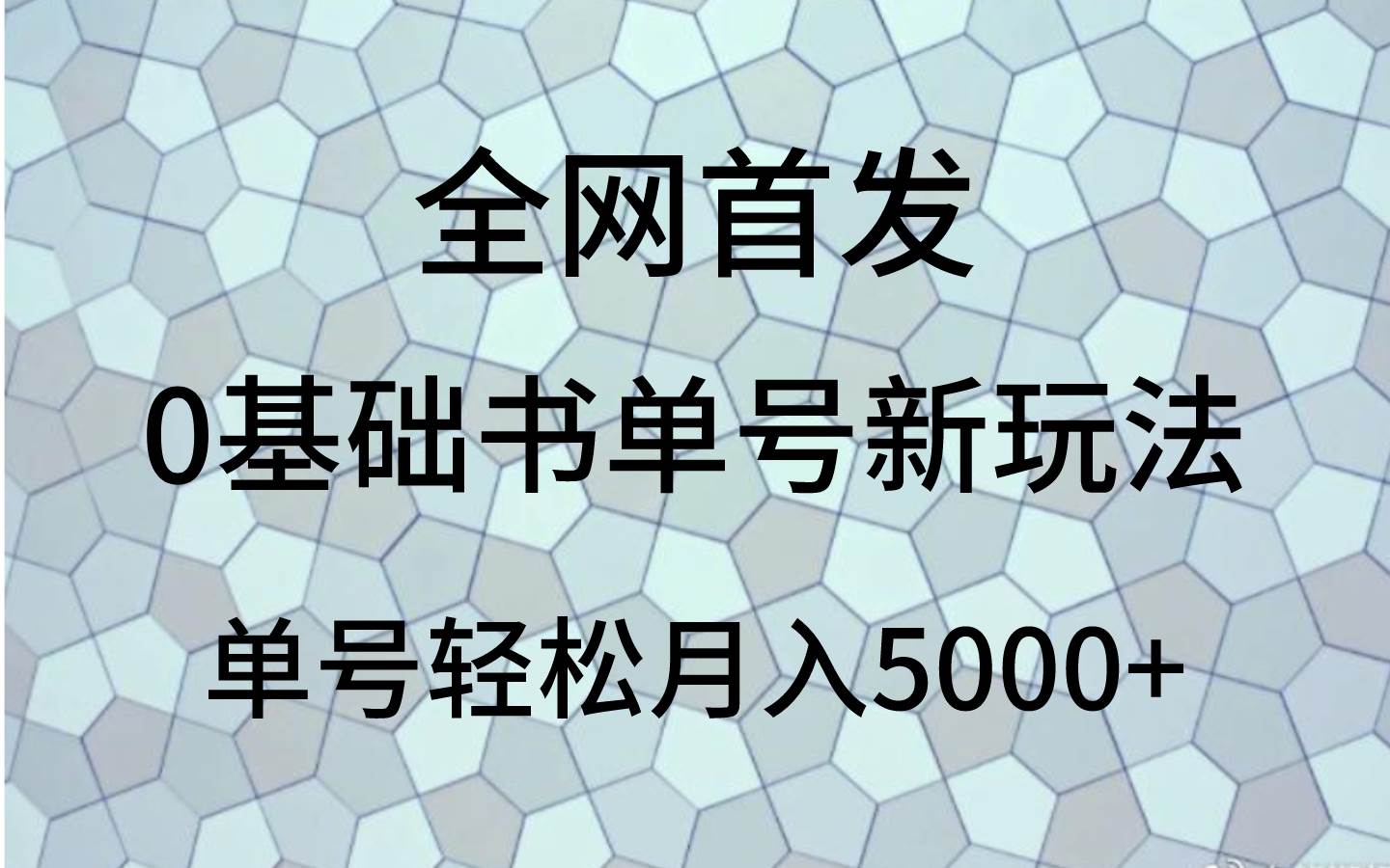 0基础书单号新玩法，操作简单，单号轻松月入5000+-赛德副业库